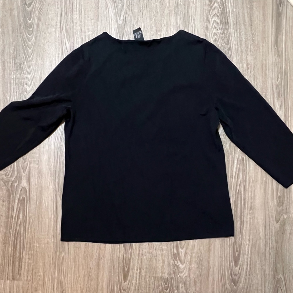 Sweaterworks Shirt Womens Sz XL Black Embellished Beaded Cocktail Vacation Party - Picture 7 of 8
